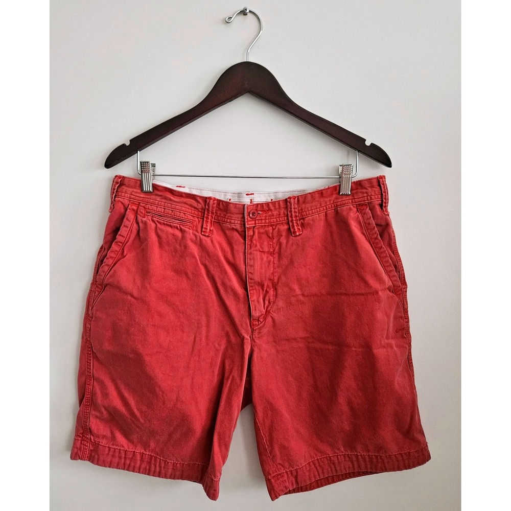 Polo Ralph Lauren Chino Shorts Mens 35 Red Excellent Relaxed Fit Cotton Twill‎